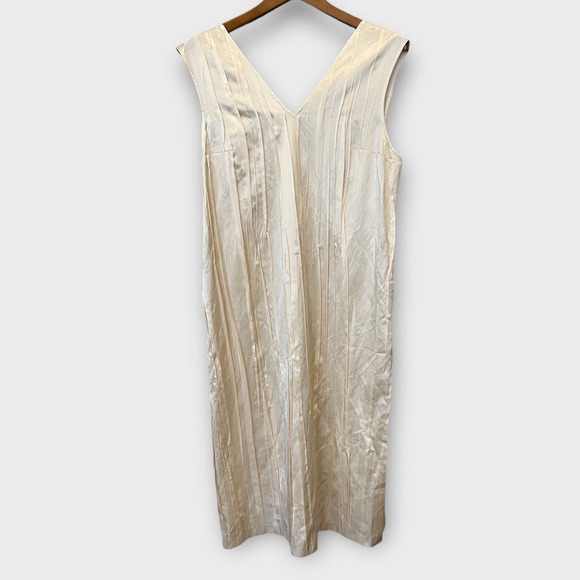 Rentrayage Gospel Brunch Pleated Silk Blend Shift Dress Size 10 - Picture 3 of 10